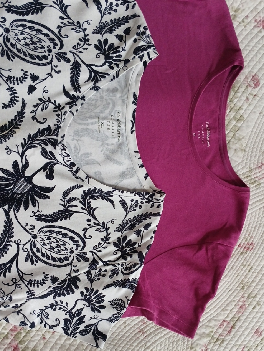Set Of 2 - XL - 100% Cotton Short-Sleeve, Scoop Neck Tops